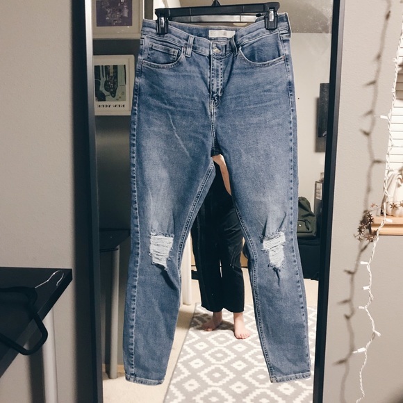 Topshop Denim - Topshop Moto Jamie Distressed Skinny Jeans